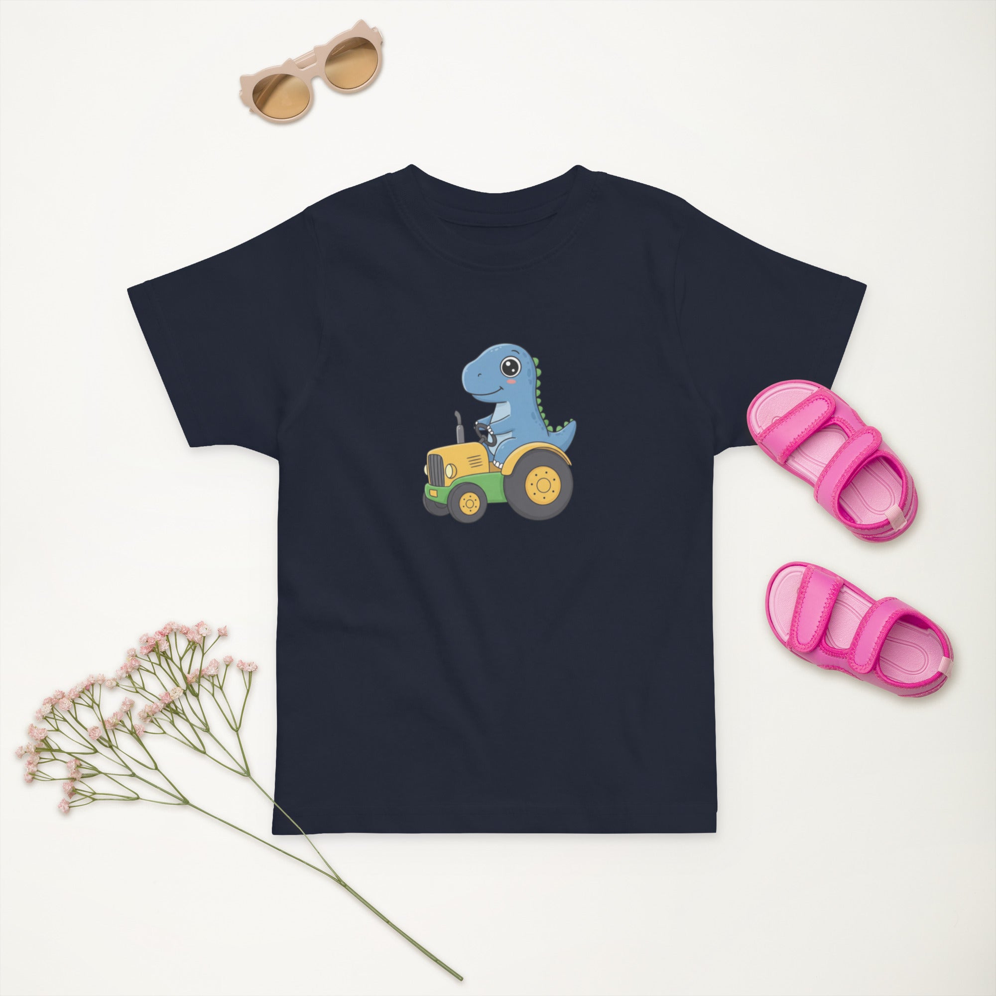 Jersey T-Shirt für Kleinkinder - Dino Traktor - KinderMode Shop super angenehm Online Kaufen Bestellen Deutschland
