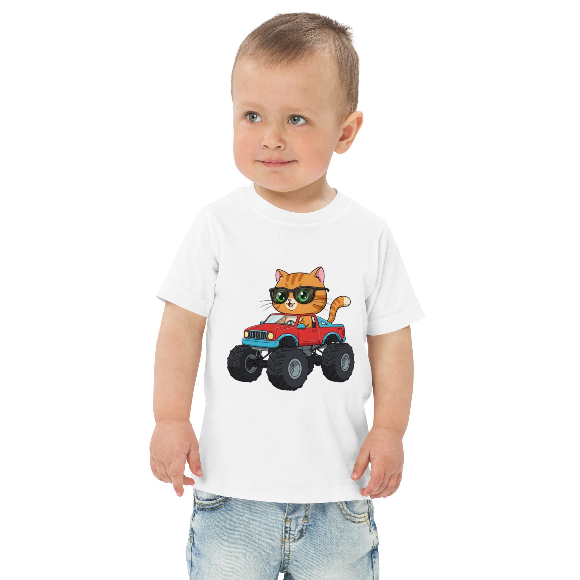 Jersey T-Shirt für Kleinkinder, Katze, Monstertruck - KinderMode Shop super angenehm Online Kaufen Bestellen Deutschland
