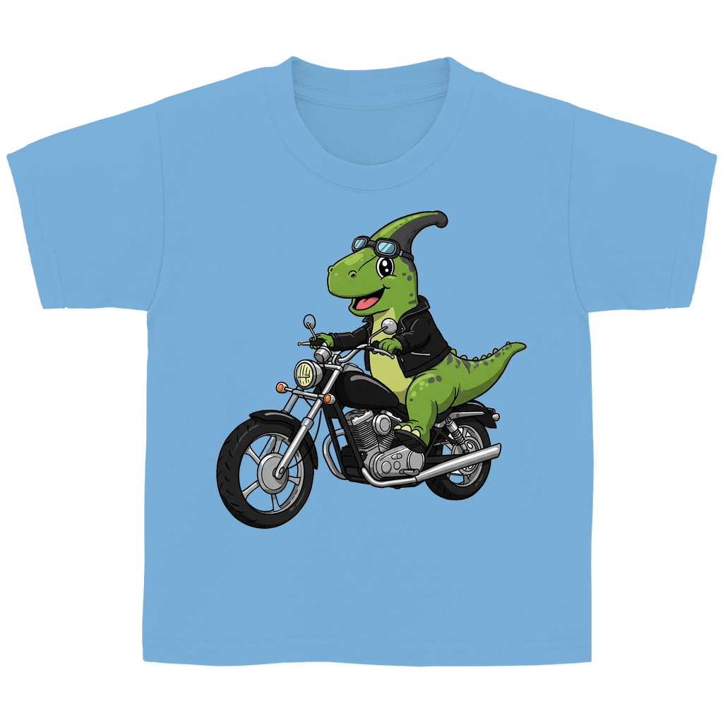 Kinder Basic Baumwolle T-Shirt - Dino Motorrad - KinderMode Shop super angenehm Online Kaufen Bestellen Deutschland