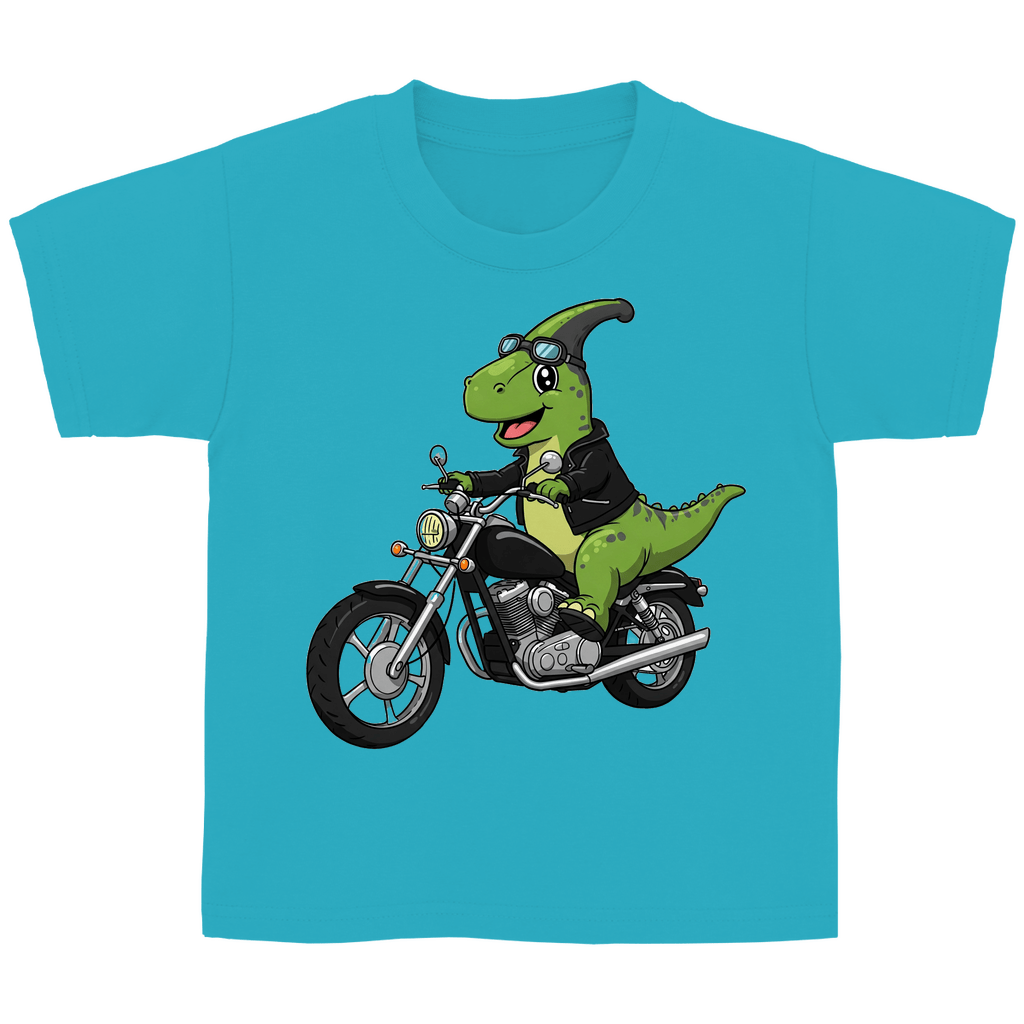 Kinder Basic Baumwolle T-Shirt - Dino Motorrad - KinderMode Shop super angenehm Online Kaufen Bestellen Deutschland