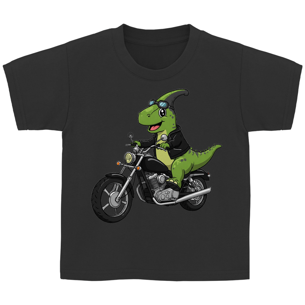 Kinder Basic Baumwolle T-Shirt - Dino Motorrad - KinderMode Shop super angenehm Online Kaufen Bestellen Deutschland