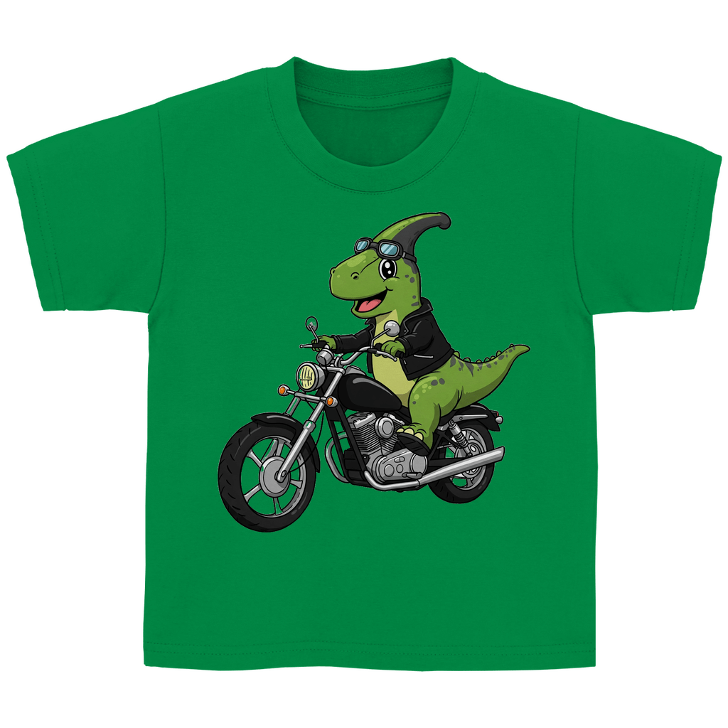 Kinder Basic Baumwolle T-Shirt - Dino Motorrad - KinderMode Shop super angenehm Online Kaufen Bestellen Deutschland