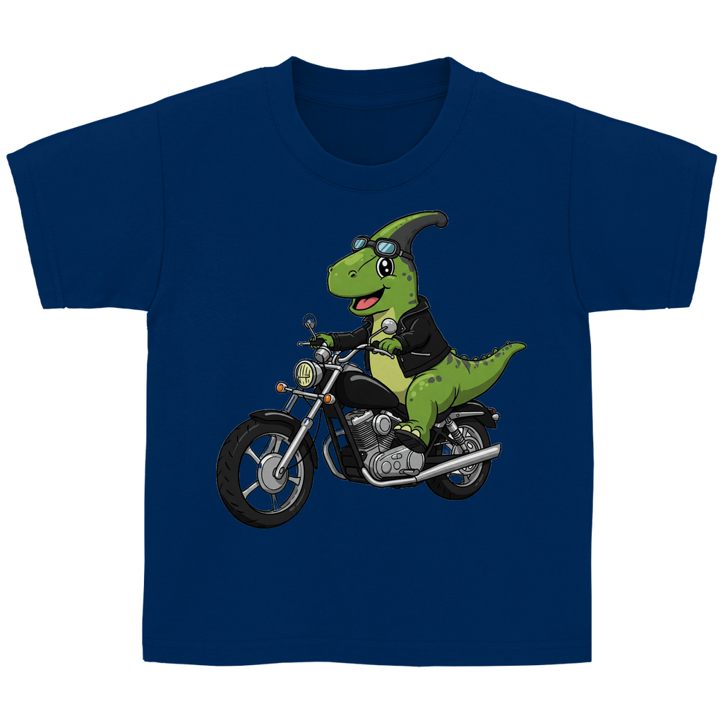 Kinder Basic Baumwolle T-Shirt - Dino Motorrad - KinderMode Shop super angenehm Online Kaufen Bestellen Deutschland