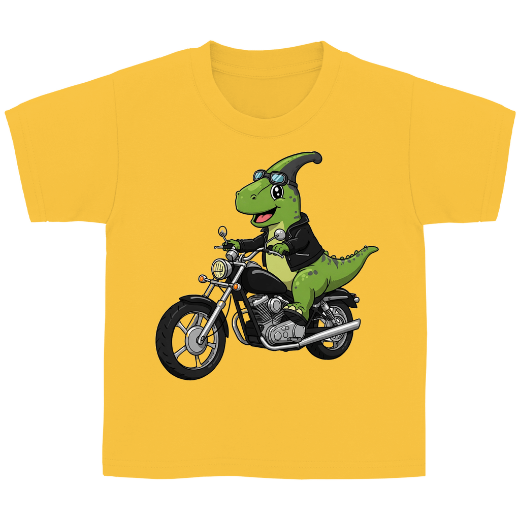 Kinder Basic Baumwolle T-Shirt - Dino Motorrad - KinderMode Shop super angenehm Online Kaufen Bestellen Deutschland