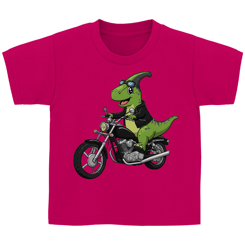 Kinder Basic Baumwolle T-Shirt - Dino Motorrad - KinderMode Shop super angenehm Online Kaufen Bestellen Deutschland