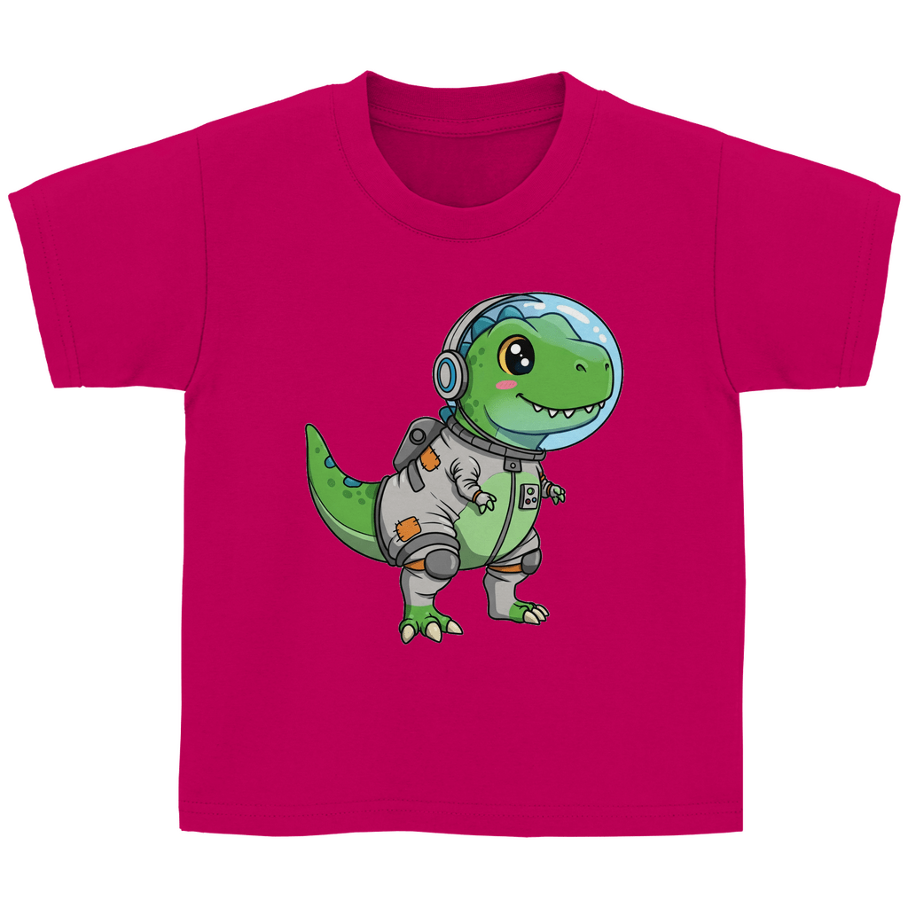 Kinder Basic Baumwolle T-Shirt - Dinosaurier Astronaut - KinderMode Shop super angenehm Online Kaufen Bestellen Deutschland