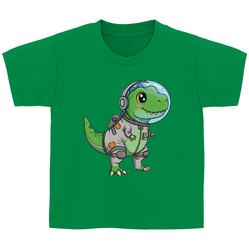 Kinder Basic Baumwolle T-Shirt - Dinosaurier Astronaut - KinderMode Shop super angenehm Online Kaufen Bestellen Deutschland