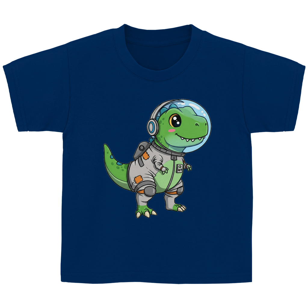 Kinder Basic Baumwolle T-Shirt - Dinosaurier Astronaut - KinderMode Shop super angenehm Online Kaufen Bestellen Deutschland