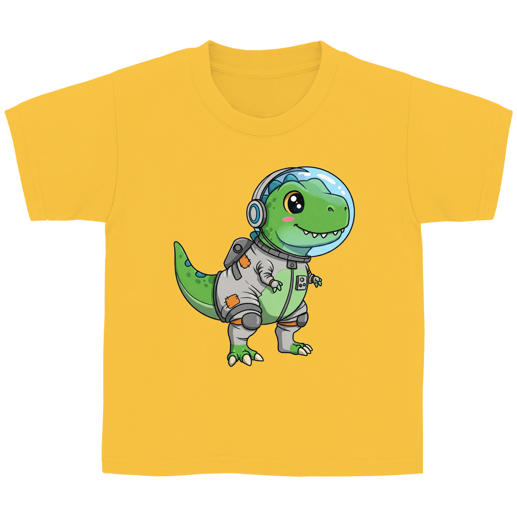 Kinder Basic Baumwolle T-Shirt - Dinosaurier Astronaut - KinderMode Shop super angenehm Online Kaufen Bestellen Deutschland