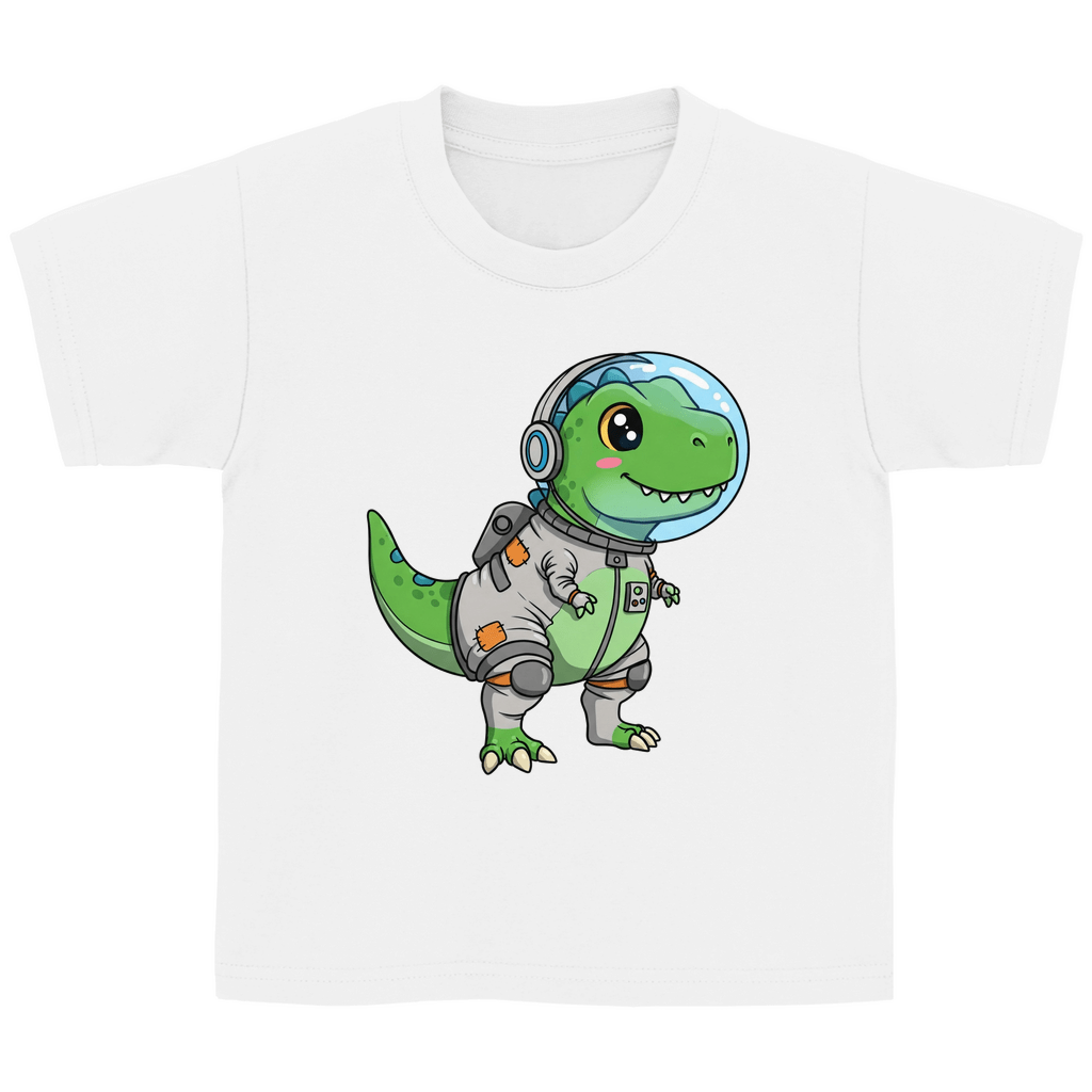 Kinder Basic Baumwolle T-Shirt - Dinosaurier Astronaut - KinderMode Shop super angenehm Online Kaufen Bestellen Deutschland