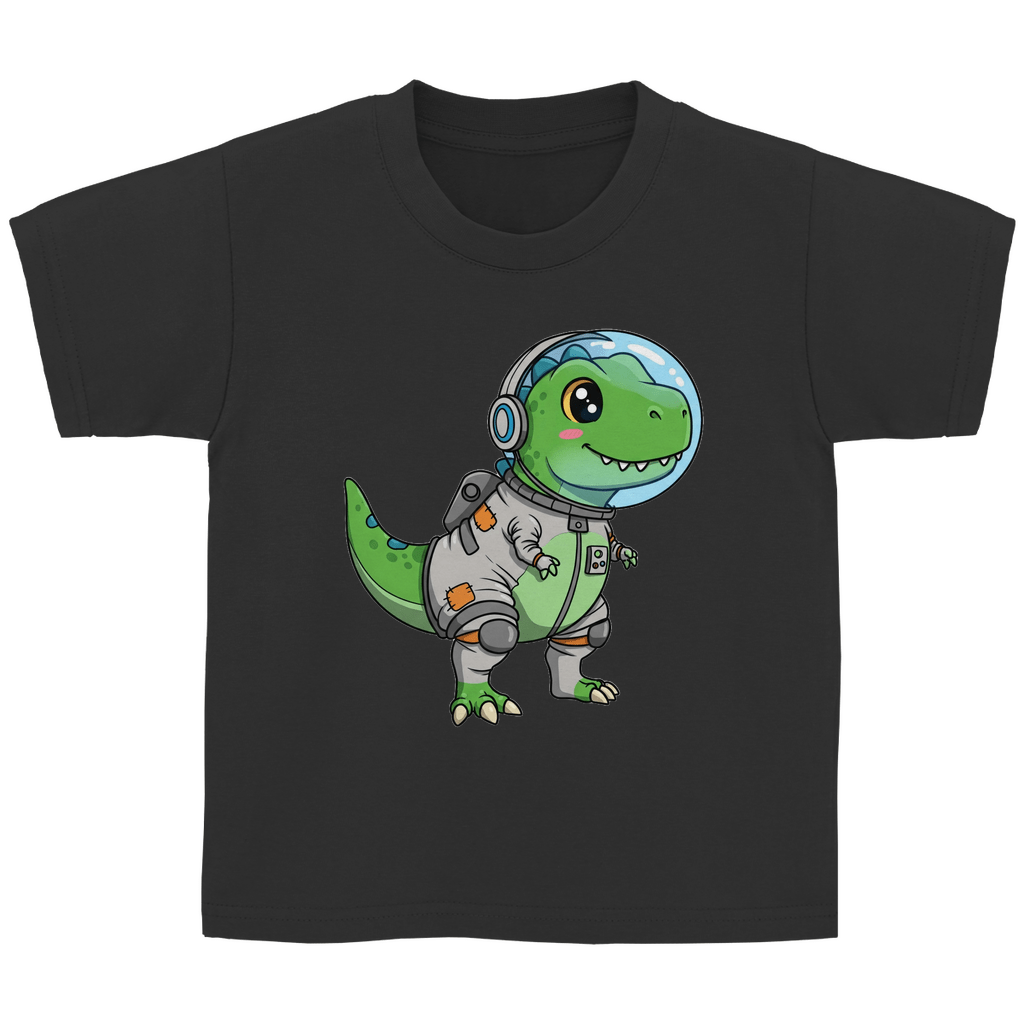 Kinder Basic Baumwolle T-Shirt - Dinosaurier Astronaut - KinderMode Shop super angenehm Online Kaufen Bestellen Deutschland