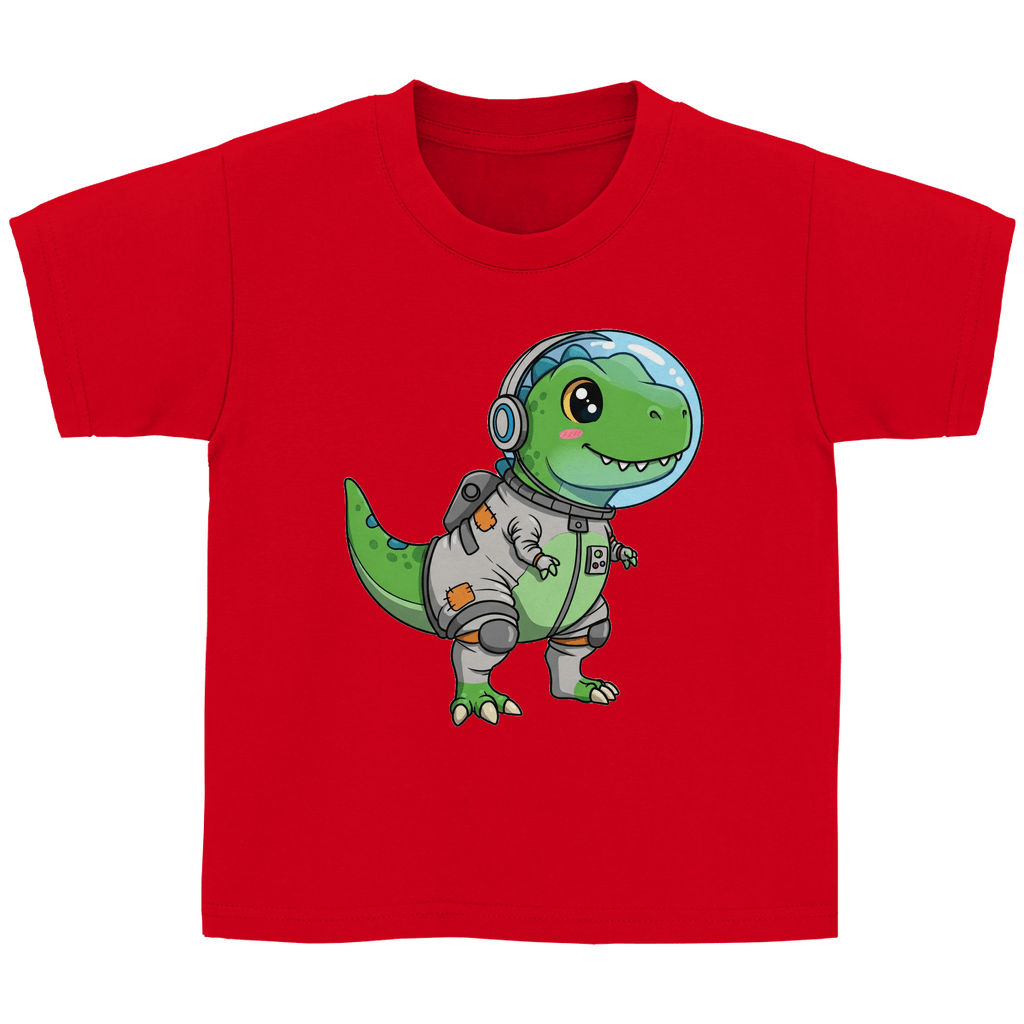 Kinder Basic Baumwolle T-Shirt - Dinosaurier Astronaut - KinderMode Shop super angenehm Online Kaufen Bestellen Deutschland