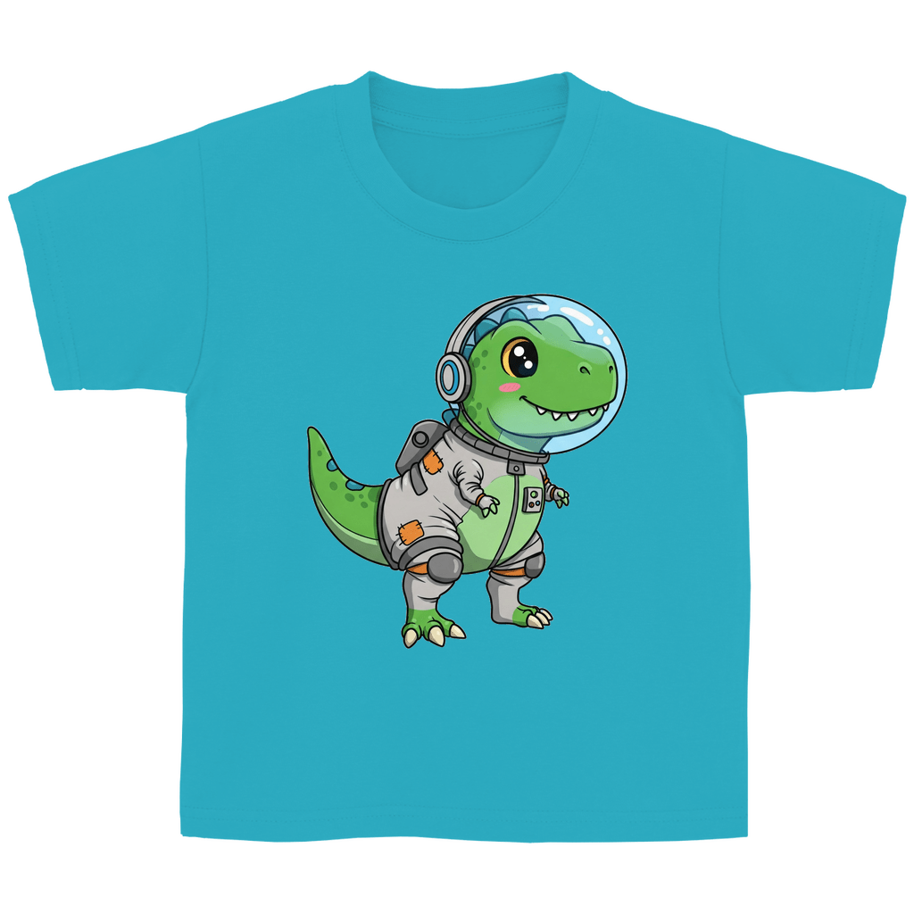 Kinder Basic Baumwolle T-Shirt - Dinosaurier Astronaut - KinderMode Shop super angenehm Online Kaufen Bestellen Deutschland
