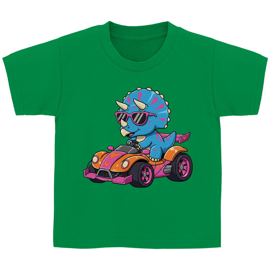 Kinder Basic T-Shirt Dinosaurier Rennwagen - KinderMode Shop super angenehm Online Kaufen Bestellen Deutschland