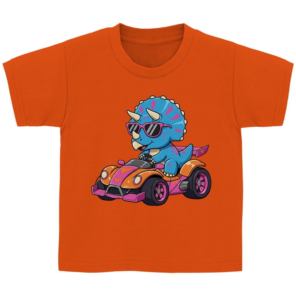 Kinder Basic T-Shirt Dinosaurier Rennwagen - KinderMode Shop super angenehm Online Kaufen Bestellen Deutschland
