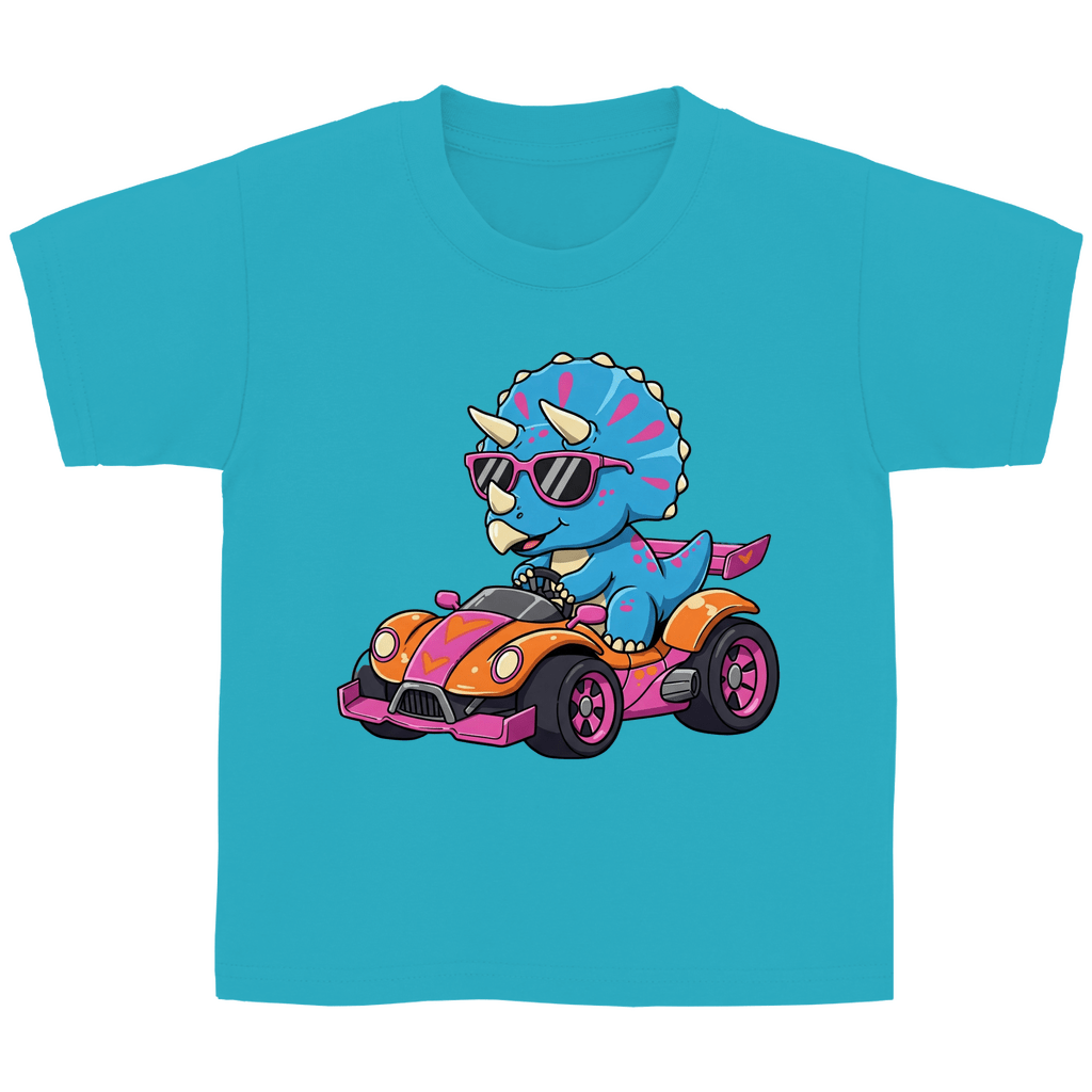 Kinder Basic T-Shirt Dinosaurier Rennwagen - KinderMode Shop super angenehm Online Kaufen Bestellen Deutschland