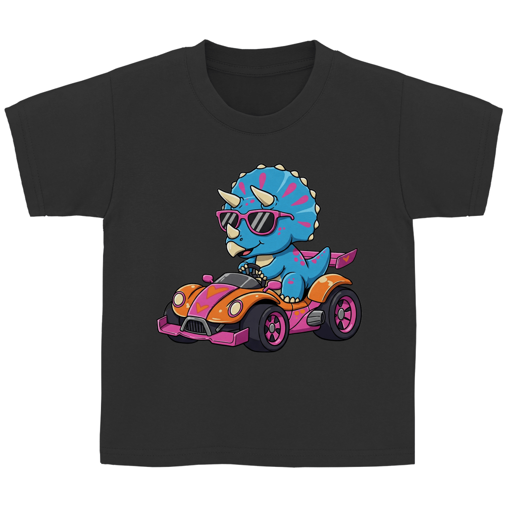 Kinder Basic T-Shirt Dinosaurier Rennwagen - KinderMode Shop super angenehm Online Kaufen Bestellen Deutschland