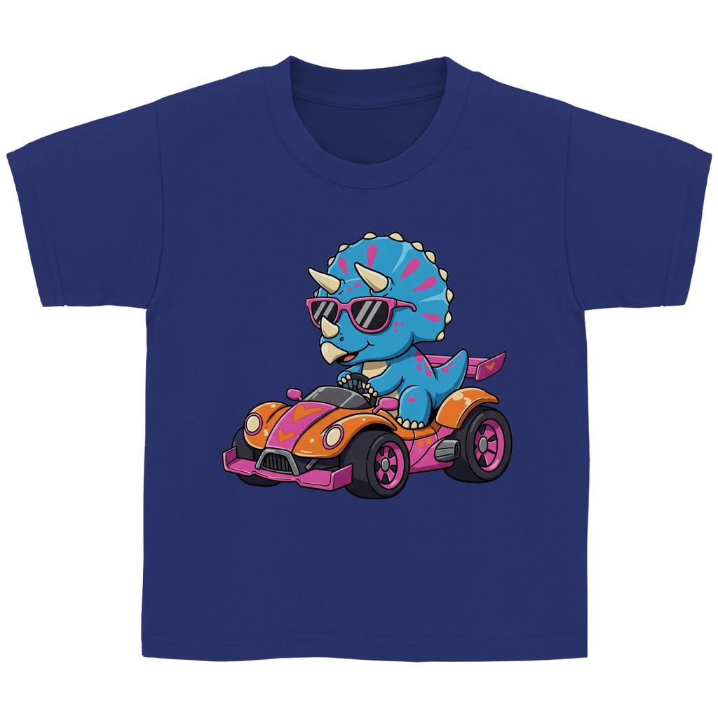 Kinder Basic T-Shirt Dinosaurier Rennwagen - KinderMode Shop super angenehm Online Kaufen Bestellen Deutschland