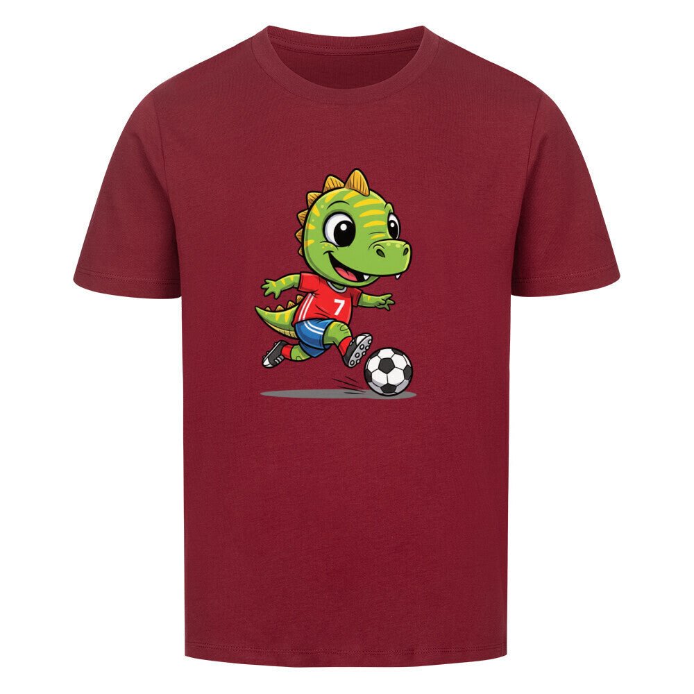 Kinder Bio Baumwolle T-Shirt - Dino Fußball - KinderMode Shop super angenehm Online Kaufen Bestellen Deutschland