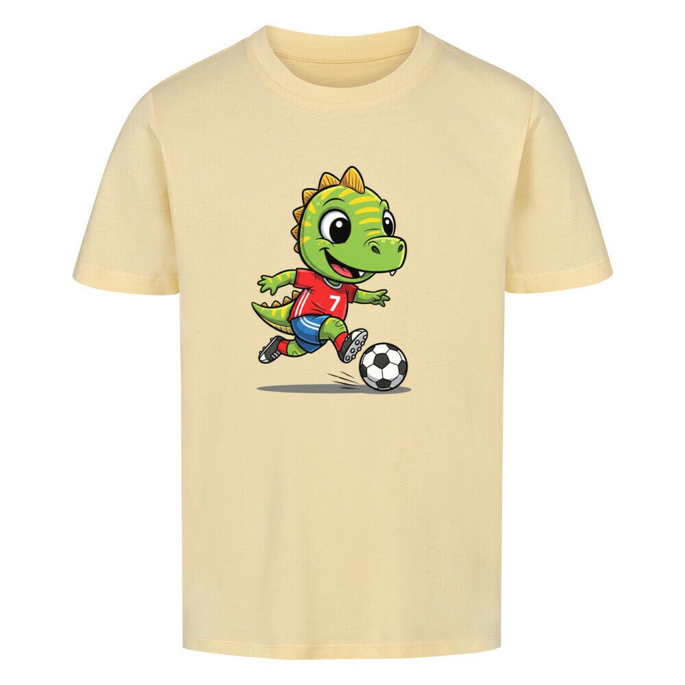 Kinder Bio Baumwolle T-Shirt - Dino Fußball - KinderMode Shop super angenehm Online Kaufen Bestellen Deutschland