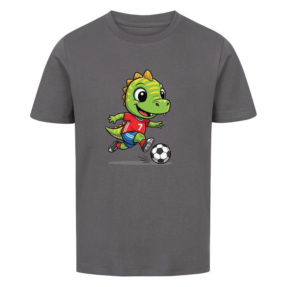 Kinder Bio Baumwolle T-Shirt - Dino Fußball - KinderMode Shop super angenehm Online Kaufen Bestellen Deutschland