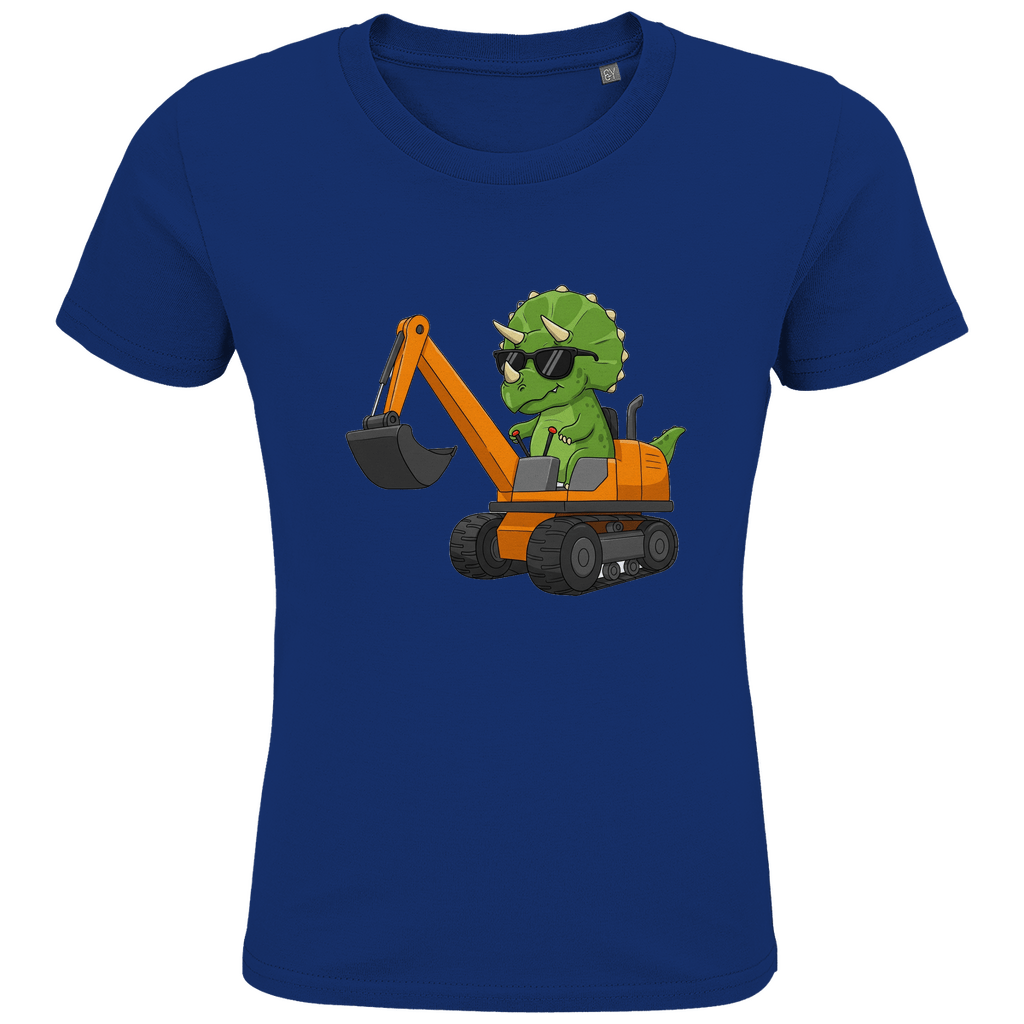 Kinder Bio Baumwolle T-Shirt - Dinosaurier Bagger - KinderMode Shop super angenehm Online Kaufen Bestellen Deutschland