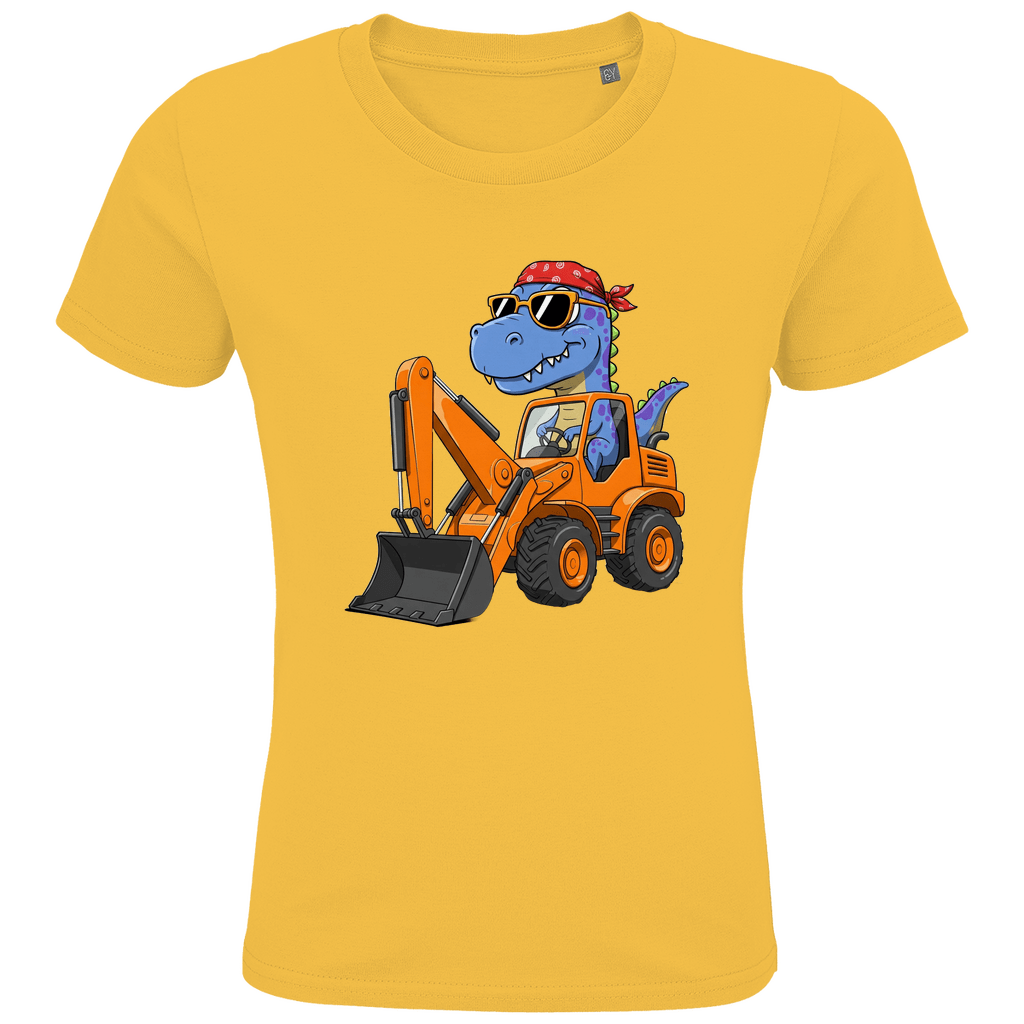 Kinder Bio Baumwolle T-Shirt - Dinosaurier Bagger - KinderMode Shop super angenehm Online Kaufen Bestellen Deutschland