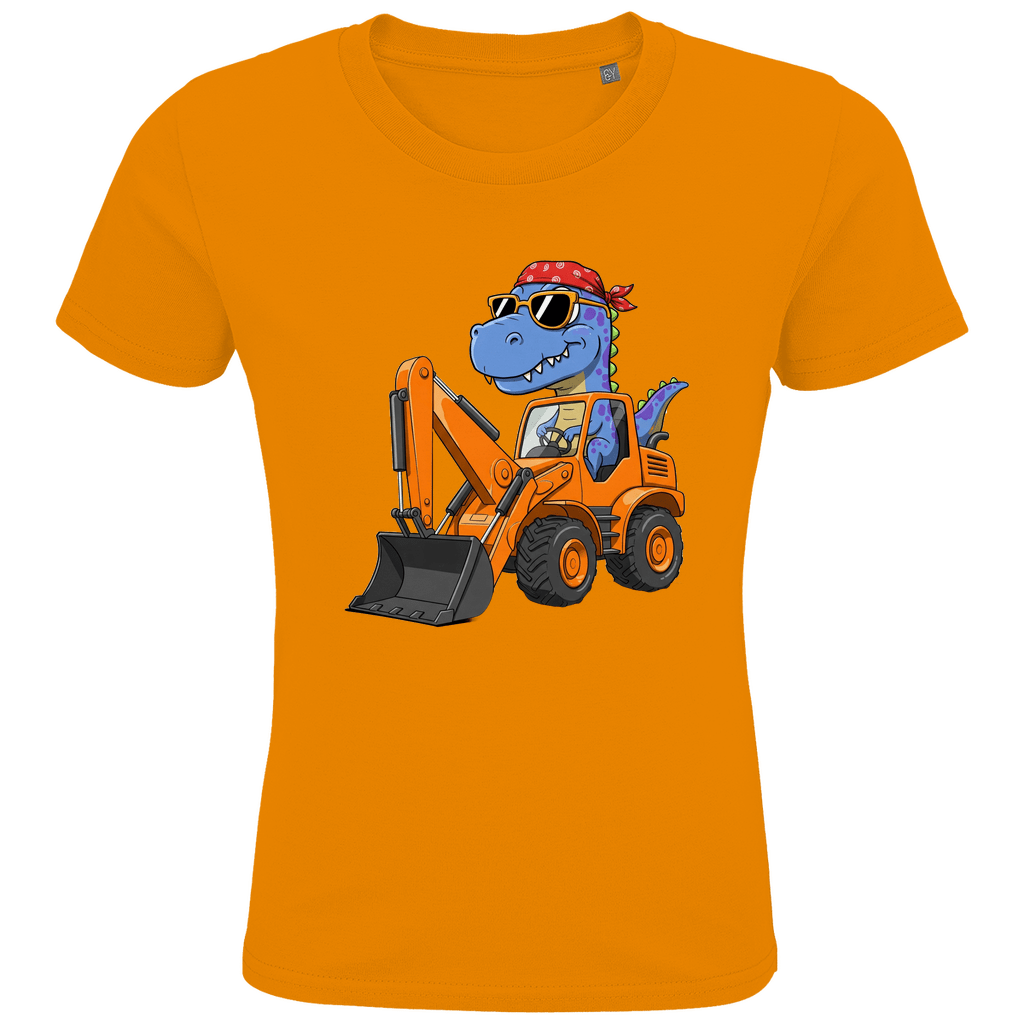 Kinder Bio Baumwolle T-Shirt - Dinosaurier Bagger - KinderMode Shop super angenehm Online Kaufen Bestellen Deutschland