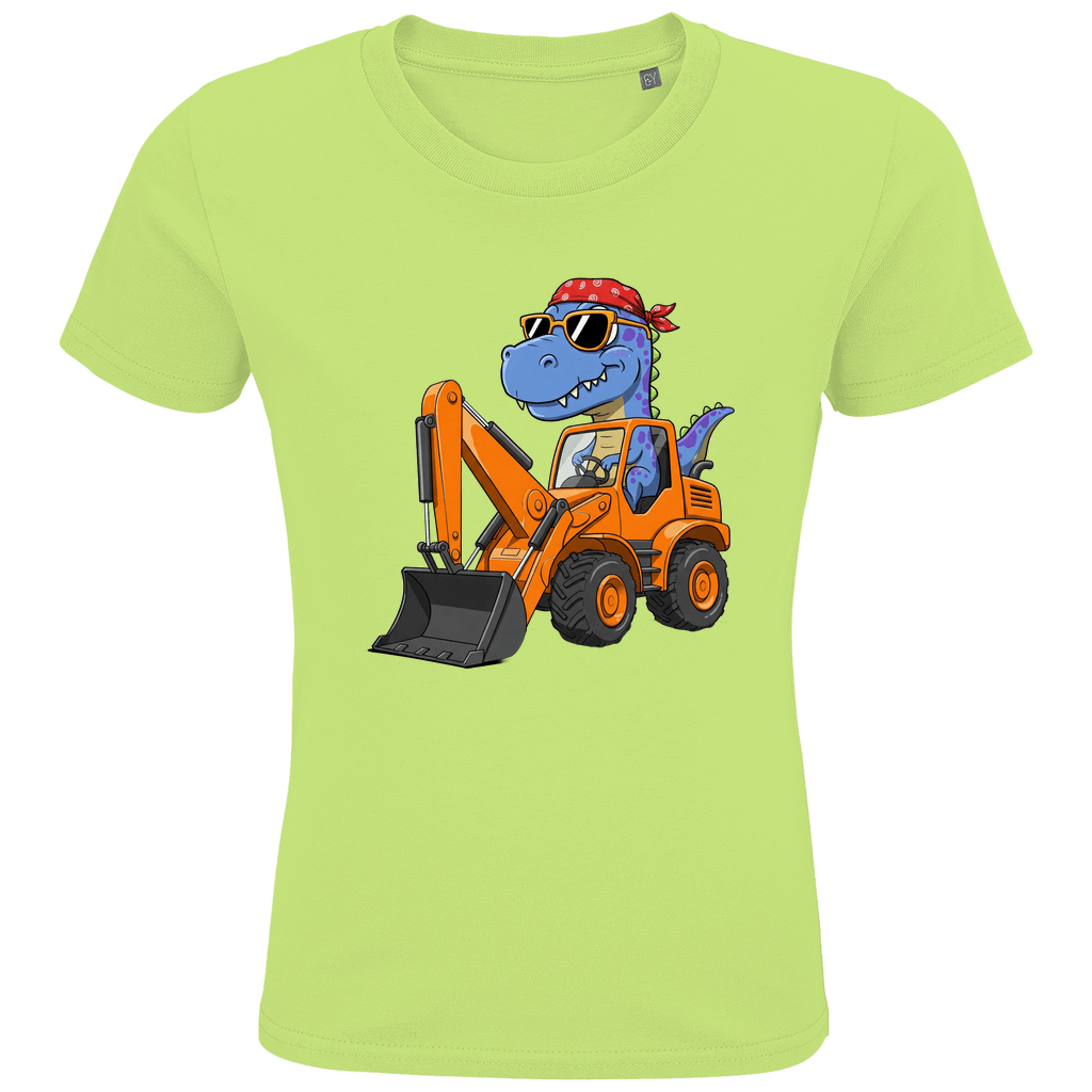 Kinder Bio Baumwolle T-Shirt - Dinosaurier Bagger - KinderMode Shop super angenehm Online Kaufen Bestellen Deutschland