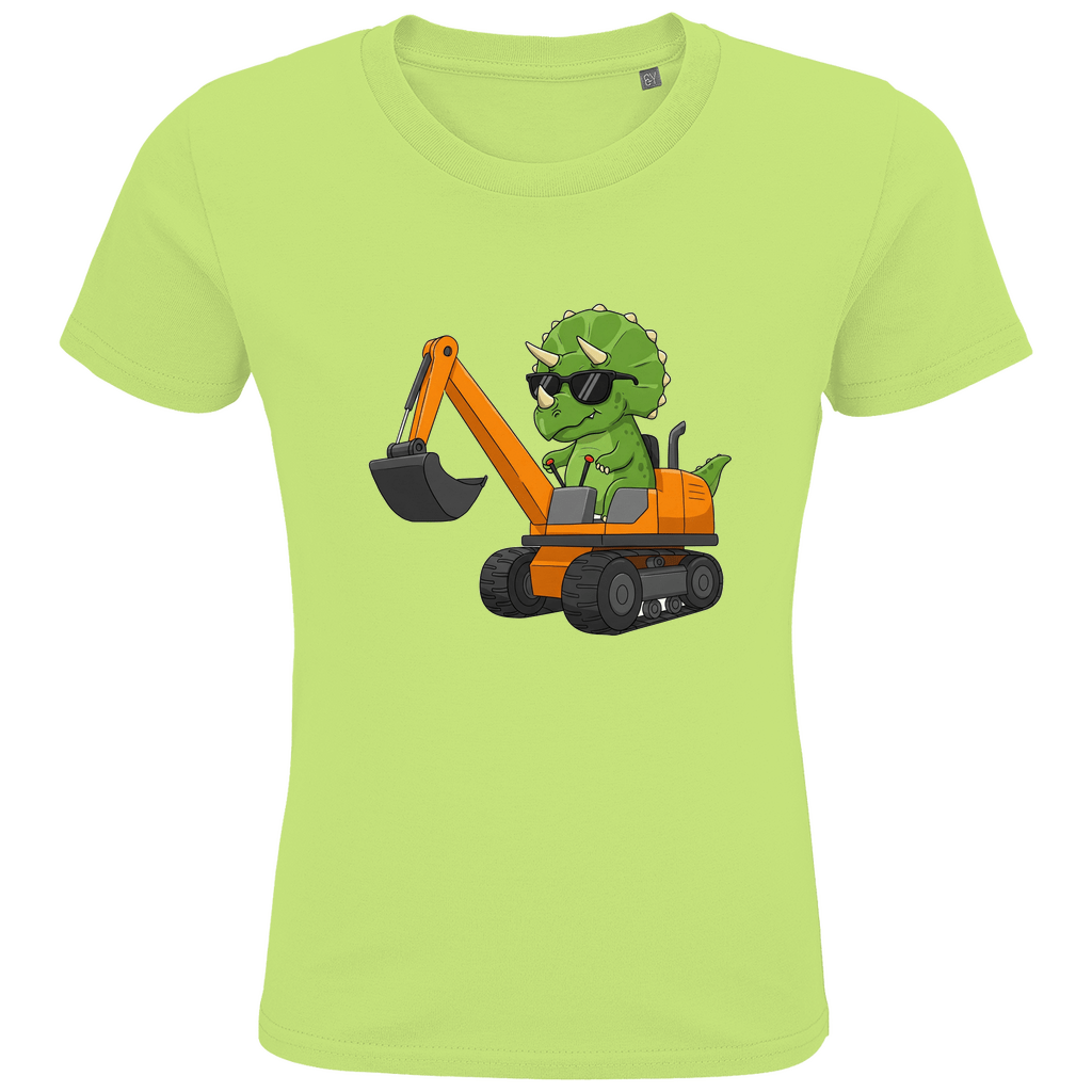 Kinder Bio Baumwolle T-Shirt - Dinosaurier Bagger - KinderMode Shop super angenehm Online Kaufen Bestellen Deutschland