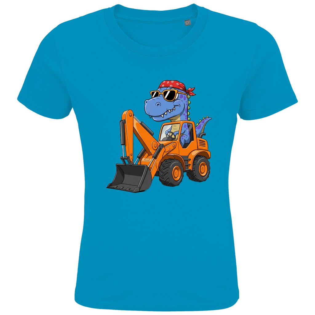 Kinder Bio Baumwolle T-Shirt - Dinosaurier Bagger - KinderMode Shop super angenehm Online Kaufen Bestellen Deutschland
