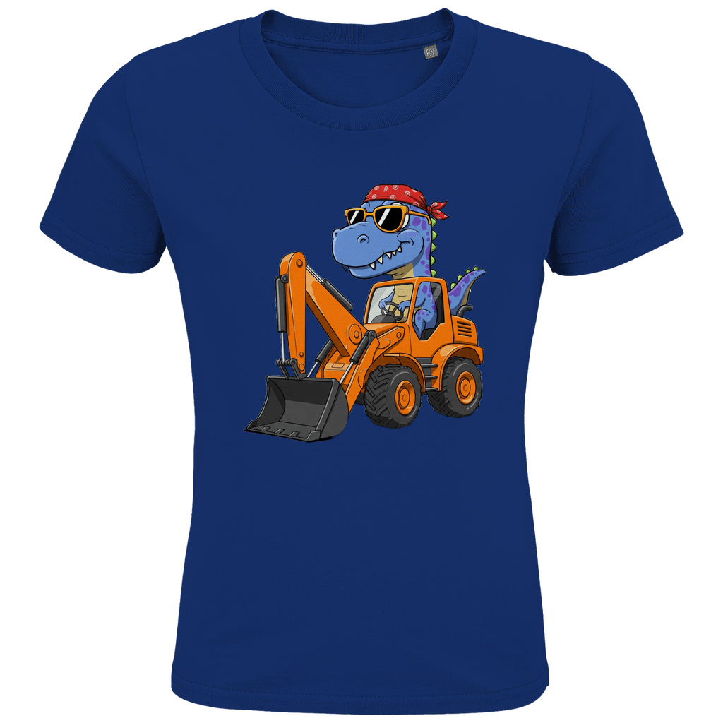 Kinder Bio Baumwolle T-Shirt - Dinosaurier Bagger - KinderMode Shop super angenehm Online Kaufen Bestellen Deutschland