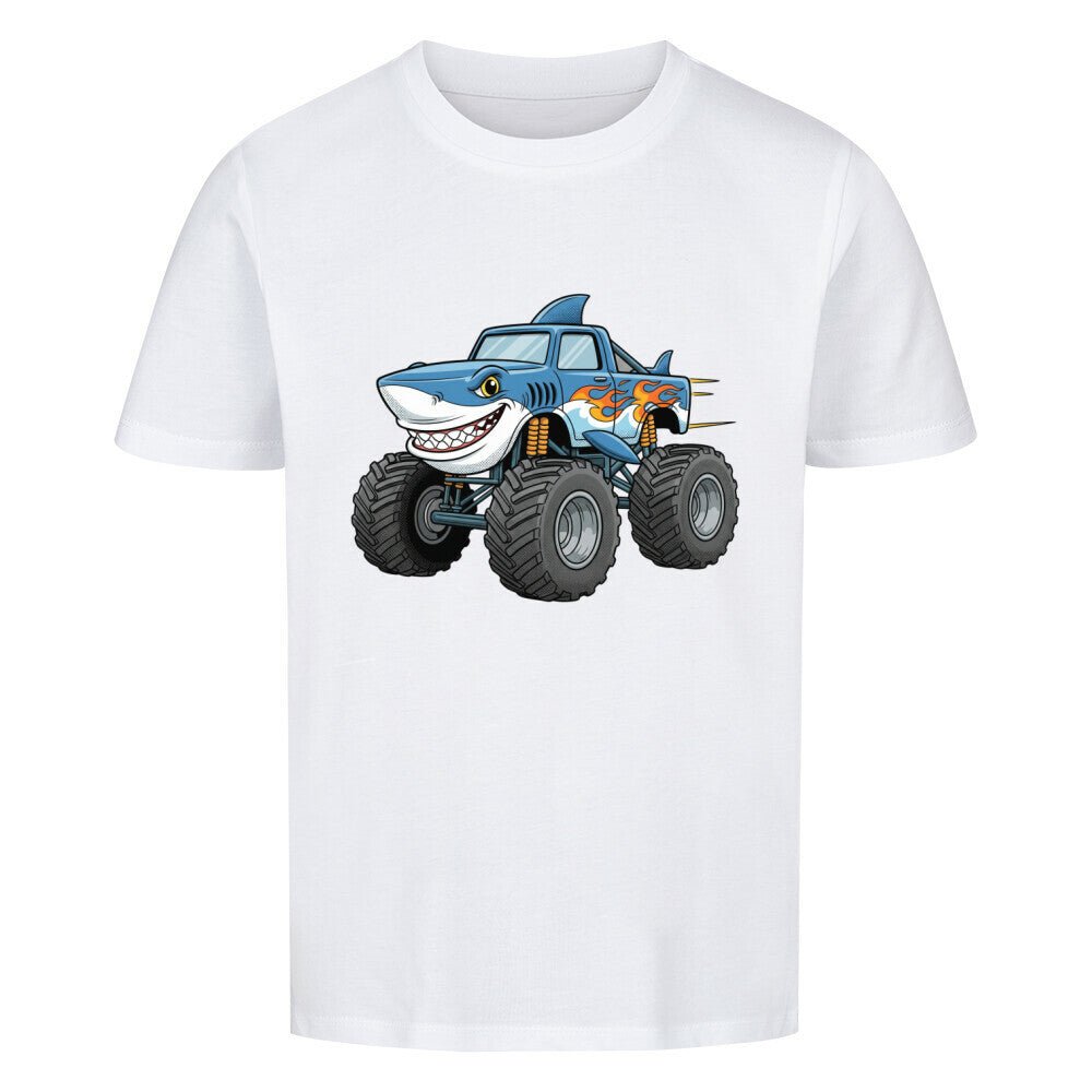 Kinder Bio Baumwolle T-Shirt - Shark Monstertruck - KinderMode Shop super angenehm Online Kaufen Bestellen Deutschland