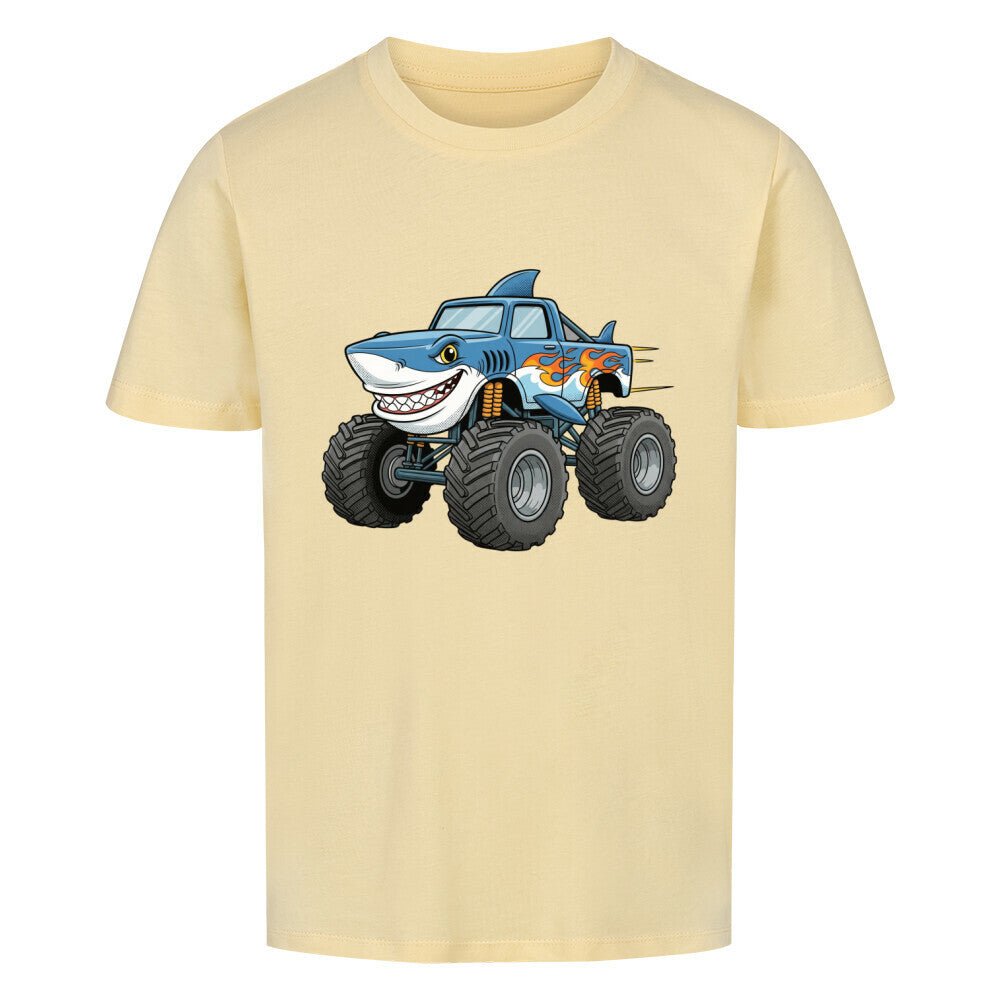 Kinder Bio Baumwolle T-Shirt - Shark Monstertruck - KinderMode Shop super angenehm Online Kaufen Bestellen Deutschland