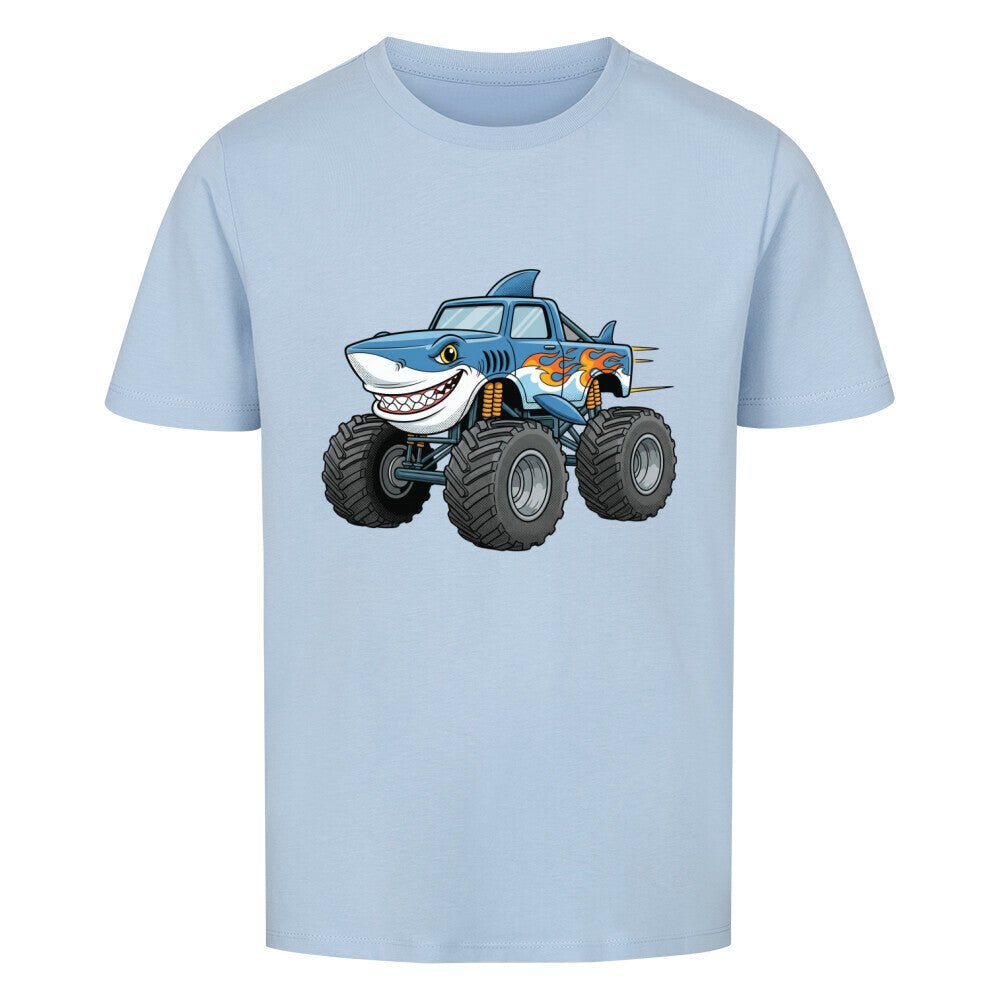Kinder Bio Baumwolle T-Shirt - Shark Monstertruck - KinderMode Shop super angenehm Online Kaufen Bestellen Deutschland
