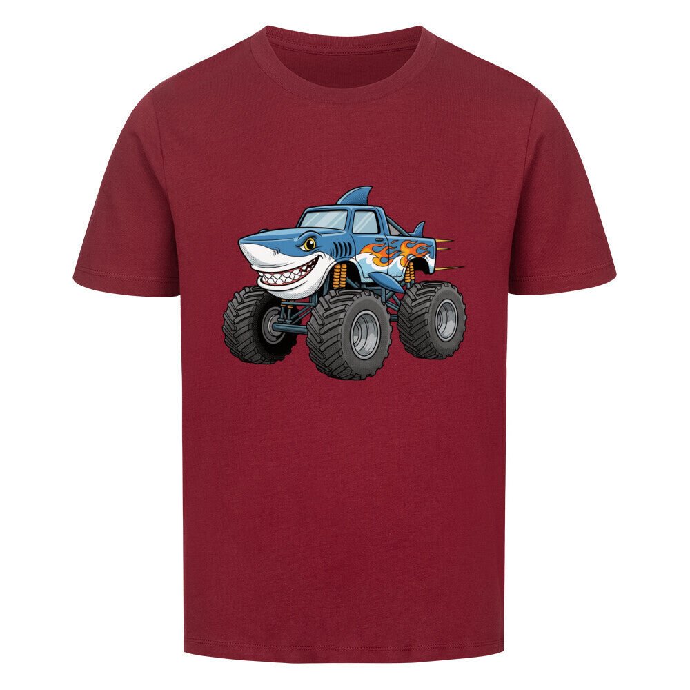 Kinder Bio Baumwolle T-Shirt - Shark Monstertruck - KinderMode Shop super angenehm Online Kaufen Bestellen Deutschland