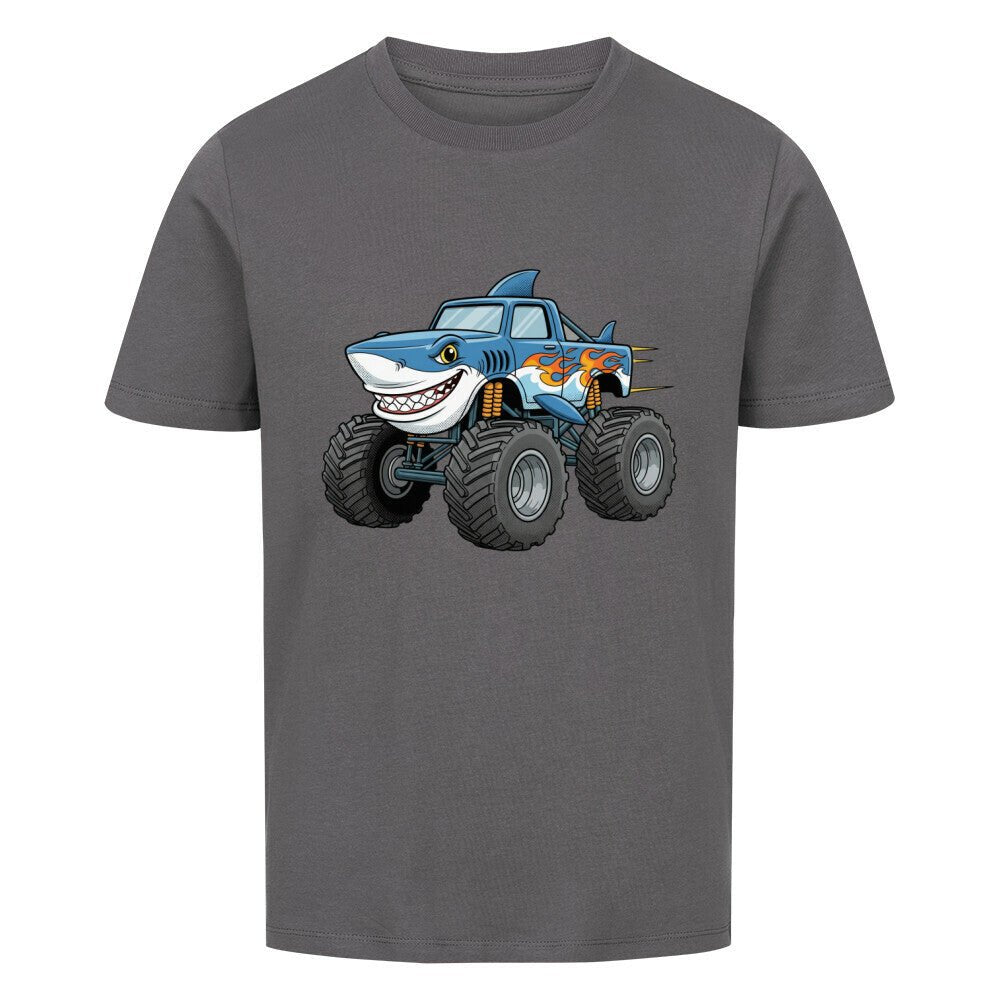 Kinder Bio Baumwolle T-Shirt - Shark Monstertruck - KinderMode Shop super angenehm Online Kaufen Bestellen Deutschland