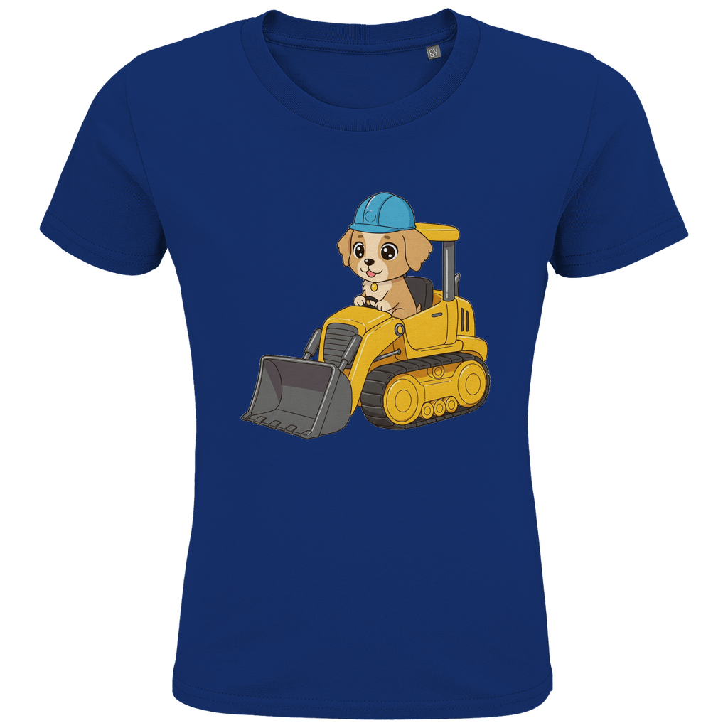 Kinder Bio Baumwolle T-Shirt - Süßer Hund Bagger - KinderMode Shop super angenehm Online Kaufen Bestellen Deutschland