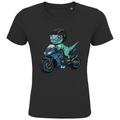 Kinder Bio T-Shirt - Dino auf Motorrad online bestellen kaufen