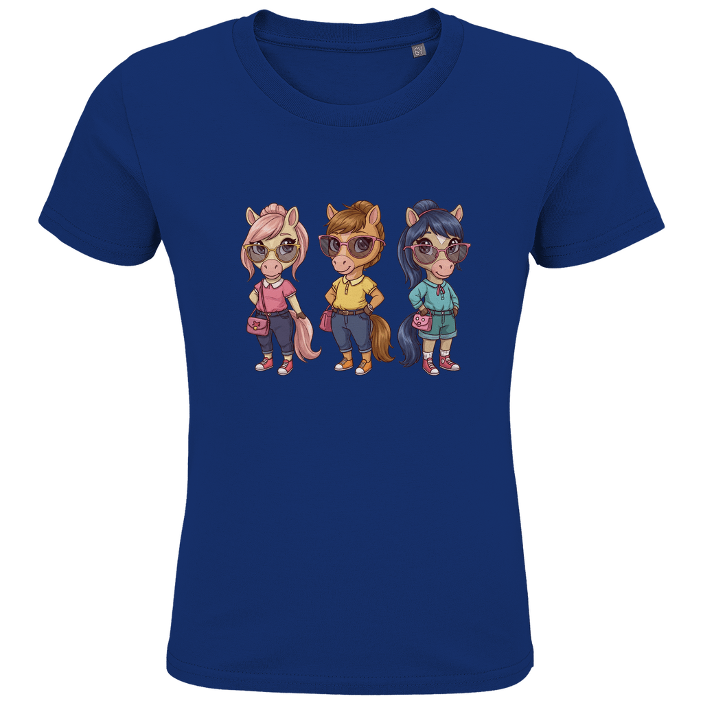 Kinder Bio T-Shirt - Drei Süße Pferde - KinderMode Shop super angenehm Online Kaufen Bestellen Deutschland