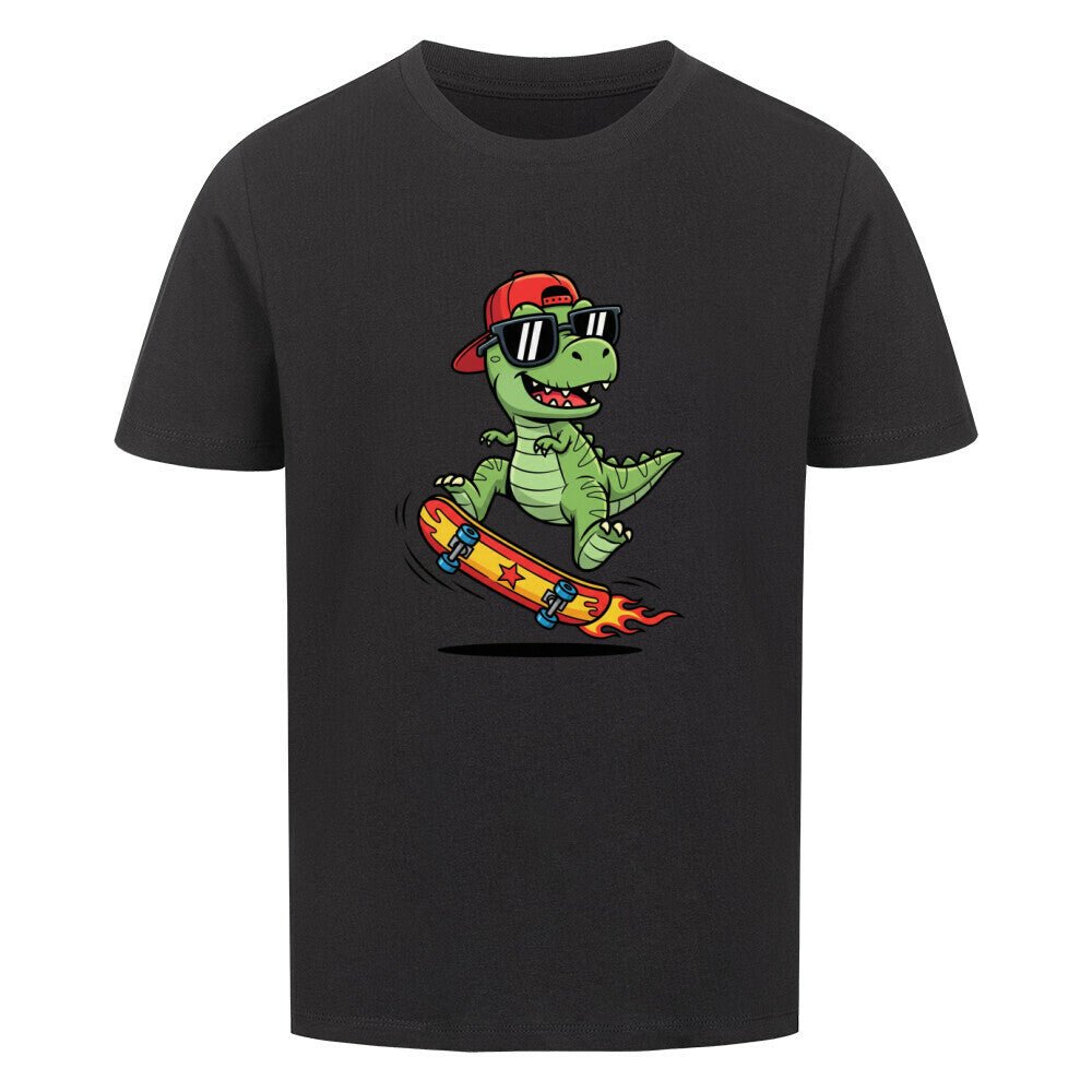 Kinder Cooler Dino Skateboard T-Shirt - Bio Baumwolle - KinderMode Shop super angenehm Online Kaufen Bestellen Deutschland