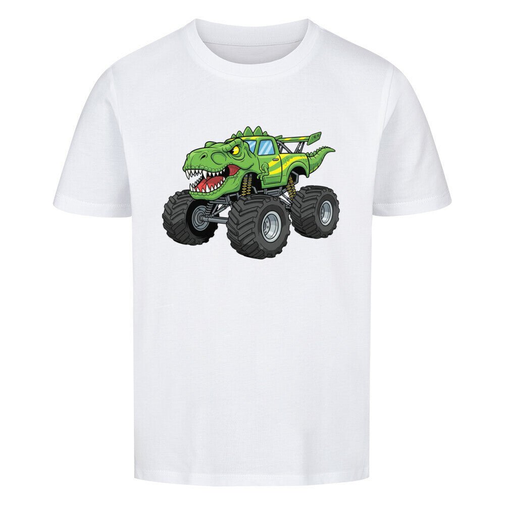 Kinder Premium Baumwolle T-Shirt - Cooler Dino Monstertruck - KinderMode Shop super angenehm Online Kaufen Bestellen Deutschland
