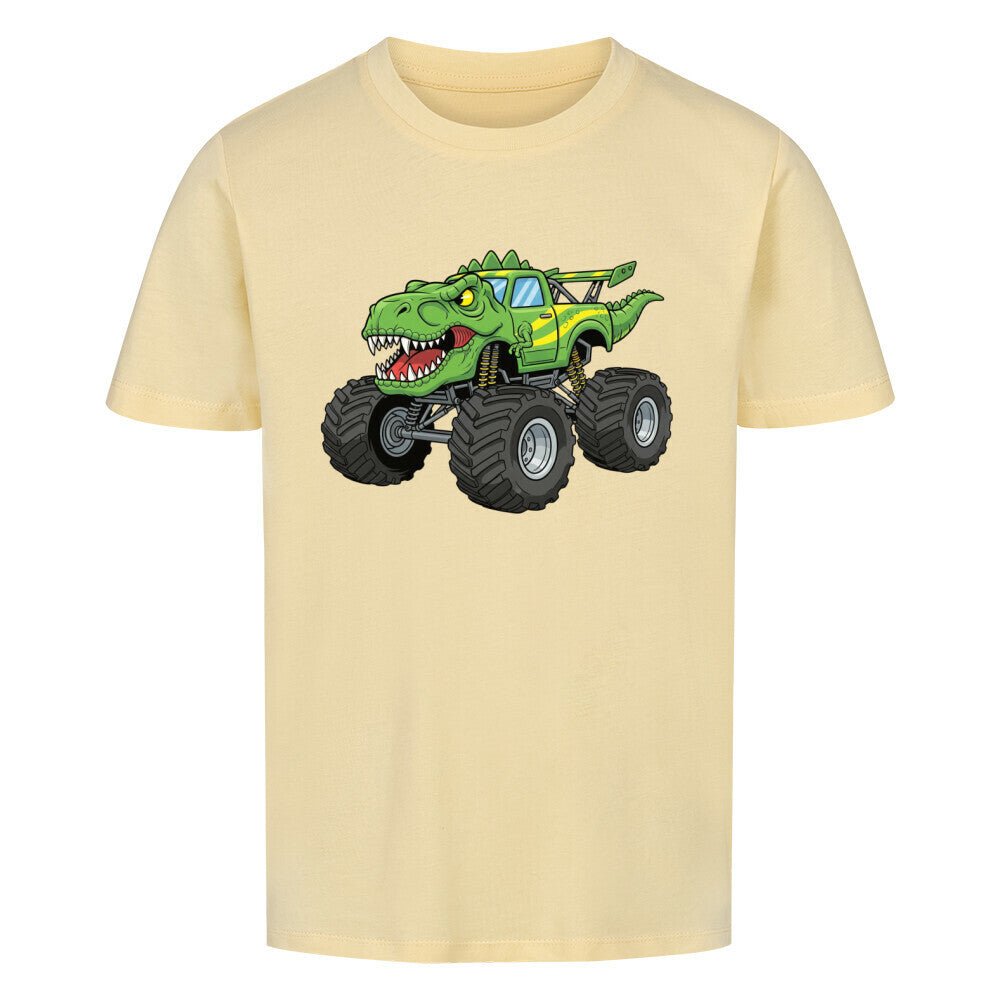 Kinder Premium Baumwolle T-Shirt - Cooler Dino Monstertruck - KinderMode Shop super angenehm Online Kaufen Bestellen Deutschland
