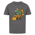 Kinder Premium Organic Baumwolle T-Shirt - Dino auf Bagger online bestellen kaufen