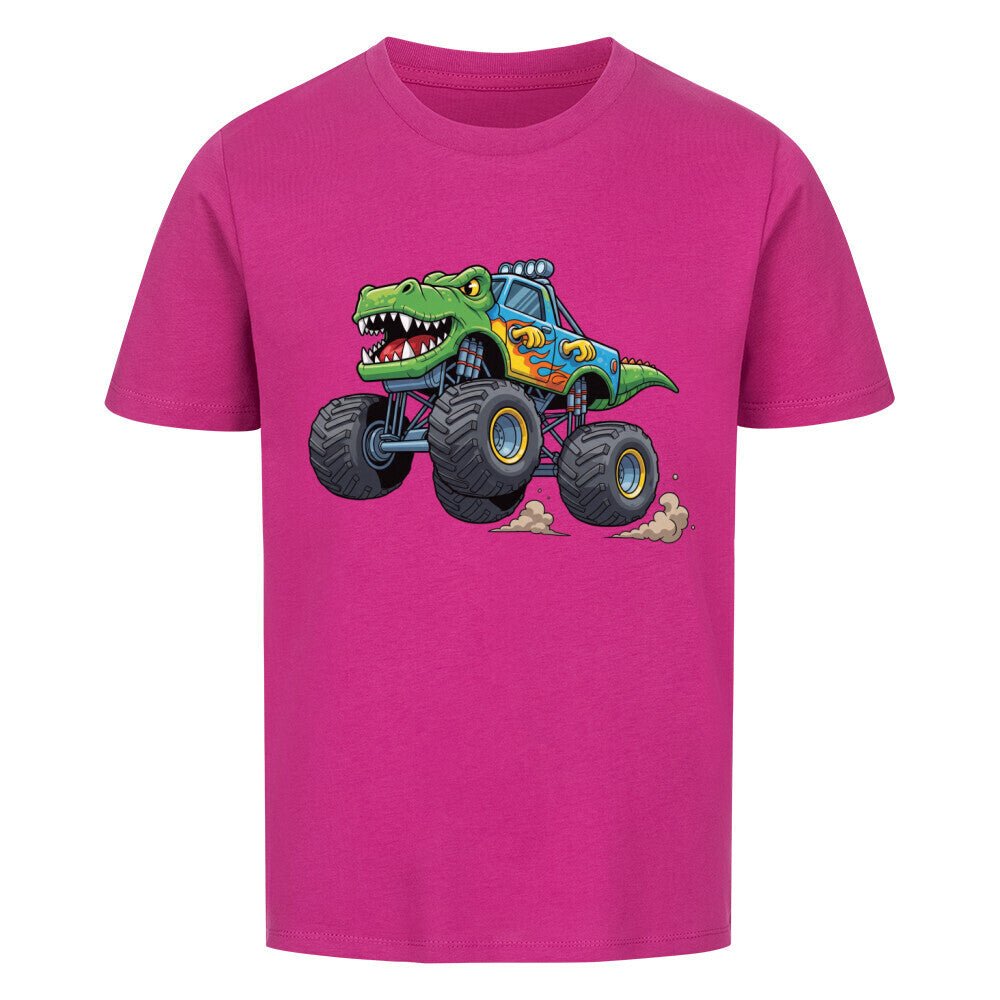Kinder T-Shirt Baumwolle - Dinosaurier Monstertruck - KinderMode Shop super angenehm Online Kaufen Bestellen Deutschland