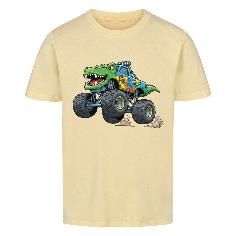 Kinder T-Shirt Baumwolle - Dinosaurier Monstertruck - KinderMode Shop super angenehm Online Kaufen Bestellen Deutschland
