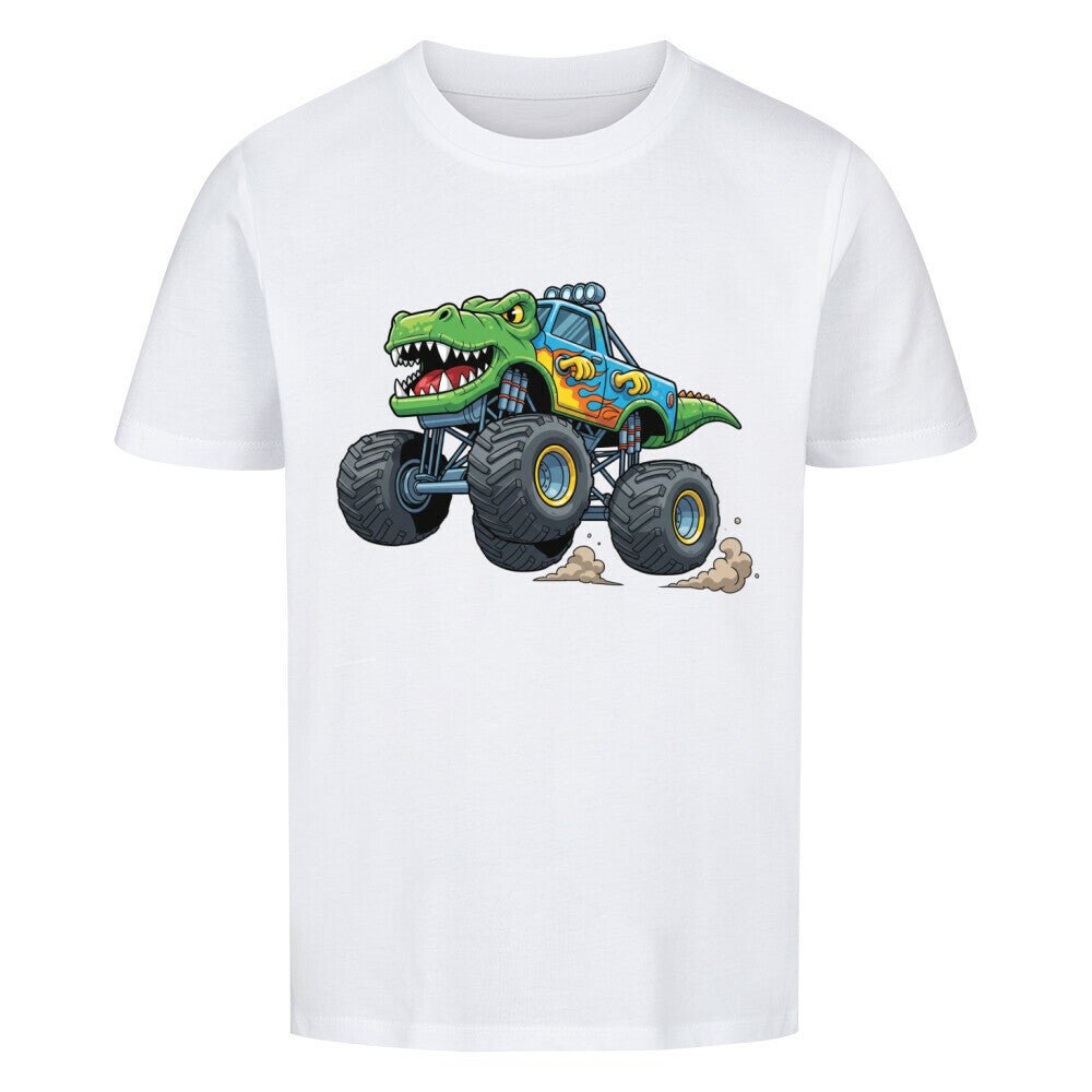 Kinder T-Shirt Baumwolle - Dinosaurier Monstertruck - KinderMode Shop super angenehm Online Kaufen Bestellen Deutschland