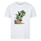 Kinder T-Shirt Bio Baumwolle - Cooler Dino auf Skateboard online bestellen kaufen