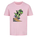 Kinder T-Shirt Bio Baumwolle - Cooler Dino auf Skateboard online bestellen kaufen