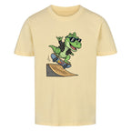 Kinder T-Shirt Bio Baumwolle - Cooler Dino auf Skateboard online bestellen kaufen